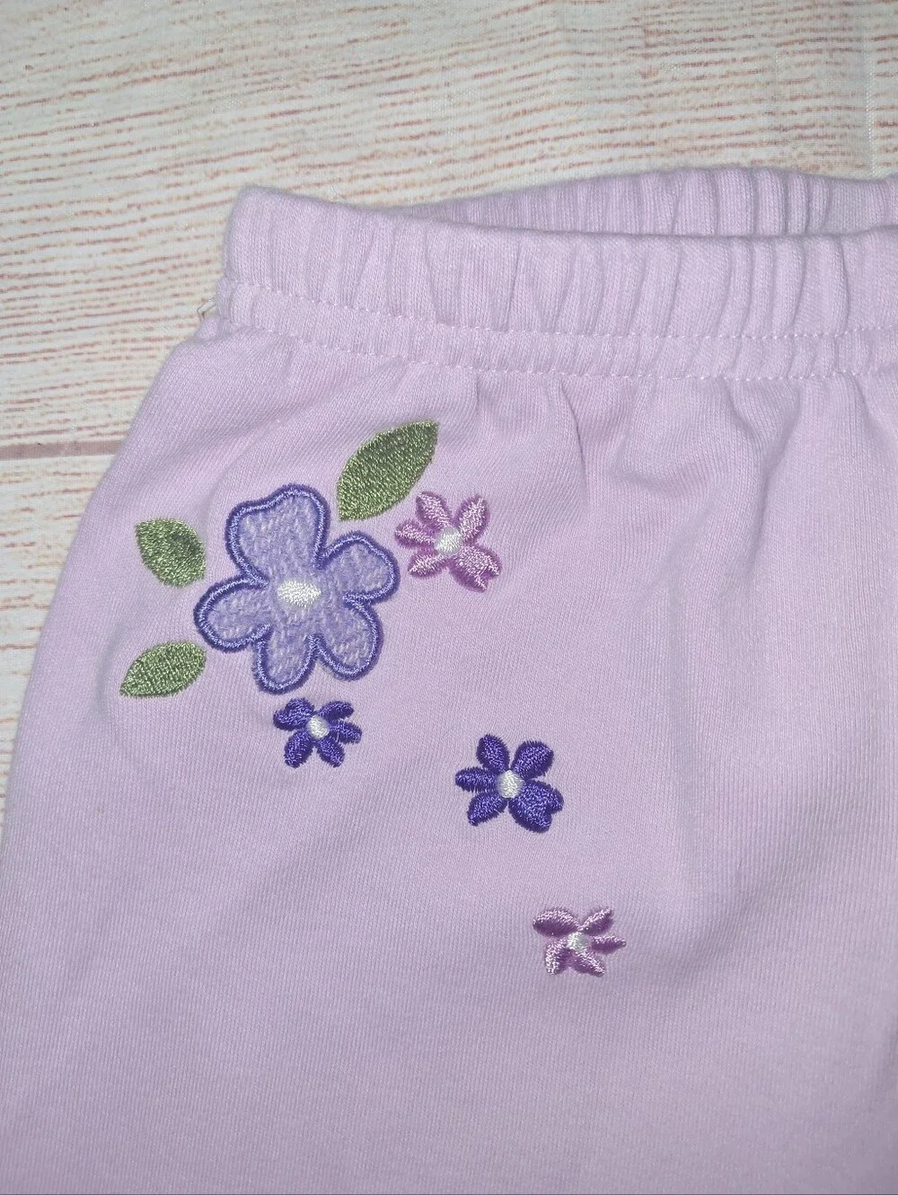 Y2K Gymboree Girls' Lavender Floral Embroidered Pants Size 18-24 Months